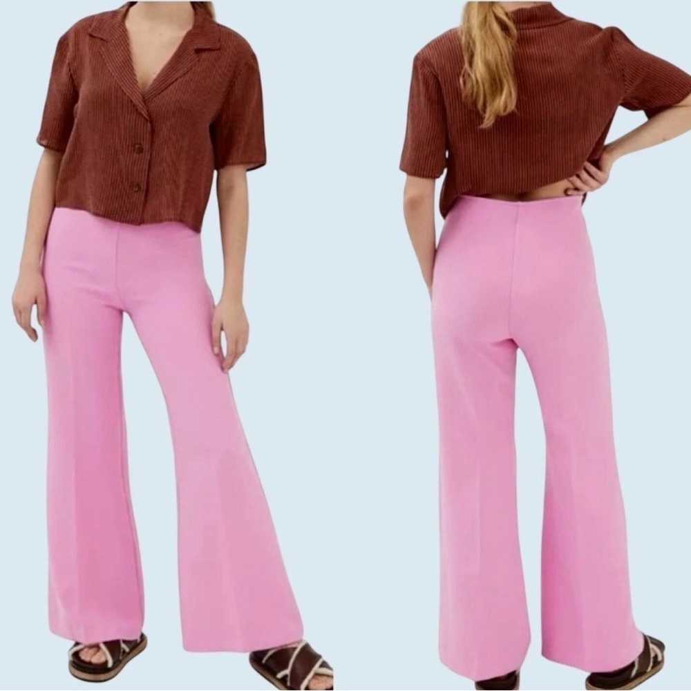URBAN OUTFITTERS Pink Naya High Waisted Flare Trouser Pant Sz 8